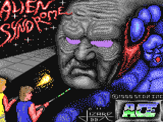 Alien Syndrome title screen for Commodore 64